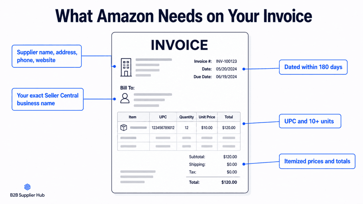 The Information Required on the Invoice to Pass the Review of Amazon